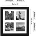thumbnail image 2 of YWC-4x4 Cadre Photo Collage avec Verre Résistant aux Chocs - Convient à Quatre Photos 4x4 Ou à Utiliser comme un Cadre Photo 10x10 - Collection Signature - Cadres Collage pour Affichage Mural - Noir, 2 of 4