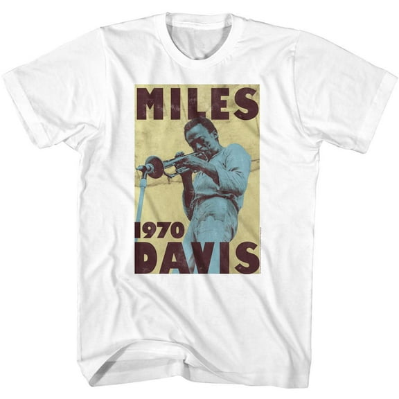 Miles Davis Poster Y White Adult T-Shirt