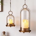 thumbnail image 2 of PLPPYFS Versatile Modern Metal Lantern with Handmade Sturdy Glass Dome in Antique Brass for Pillar Candle & Plants, Industrial, Farmhouse, Shabby Chic HolderLight And Luxurious Candle, 2 of 7