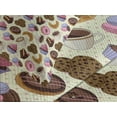thumbnail image 4 of Ambesonne Colorful Quilted Bedspread Set 3 Pcs, Coffee Cups Cookies, Queen Size, Multicolor, 4 of 5
