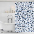 thumbnail image 2 of Blue Botanical Shower Curtain Set - 48" x 72" Washable Bathtub Curtain with 12 Hooks, Pastoral Spring Summer Leaf Elegant Waterproof Fabric Stall Shower Curtains for Bathroom/Bathtub Décor, 2 of 6