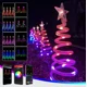 thumbnail image 2 of Árbol de Navidad en espiral con luces LED, cono de estrella en la parte superior, para interiores y exteriores, luces navideñas, decoración de patios, jardines y patios, 2 of 5
