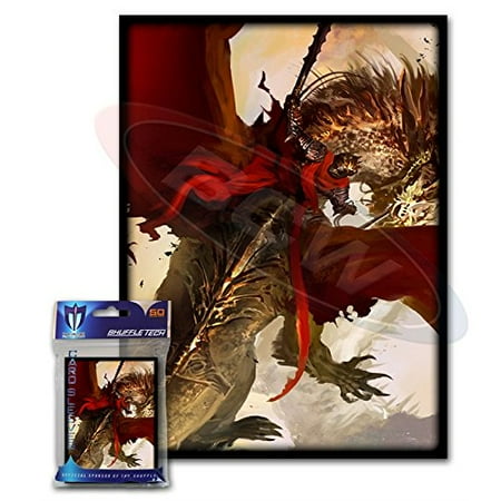 Trading Card Set Sleeves - (200) Crimson Rider Design Large Gaming Trading Card Protector Sleeves for Magic the Gathering, Pokemon, World of Warcraft, Kaijudo Duel Masters and Cardfight Vanguard Cards By Max Protection
