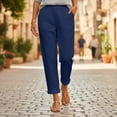 thumbnail image 5 of Tsesme Women's Elastic Waist Casual Pants Straight Wide Leg Versatile Pants with Pockets Comfy Casual Daily Trousers,XL, 5 of 9