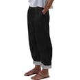thumbnail image 6 of AUNVITO Women's Drawstring Waist Wide Leg Pants Loose Fit Casual and Comfortable 100% Cotton Elastic Cuff Trousers, 6 of 6