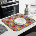 thumbnail image 3 of Pioneer Flower Floral Print Pattern Kitchen Dish Drying Mat 1 Pack, Ultra Absorbent Microfiber Drainer Mat, 16"x18", 3 of 6