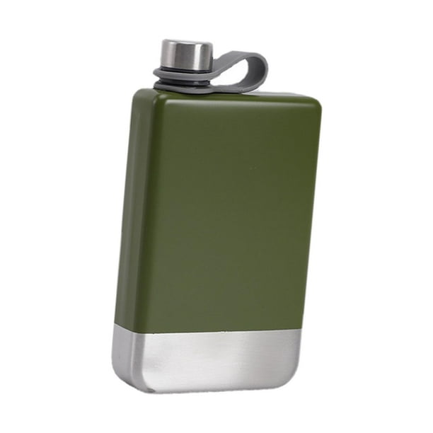 Mini Petaca Fsk de Alcohol Whisky Licor Contenedor Drinkware para mochilero Camping Senderismo Picnic Regalos verde