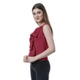 thumbnail image 3 of Moomaya Womens Sleeveless Ruffle Top Round Neck Blouse Casual Tshirt Tops, 3 of 6