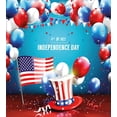 thumbnail image 3 of 4th of July Duvet Cover Set, Celebration of the Important Day Uncle Sam Hat Flag Balloons, Decorative 3 Piece Bedding Set with 2 Pillow Shams, Calking Size, Blue Red and Pearl, by Ambesonne, 3 of 3