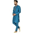 thumbnail image 5 of SKAVIJ Kurta Set for Men Long Sleeve Traditional Wear Dress Turquoise L, 5 of 6