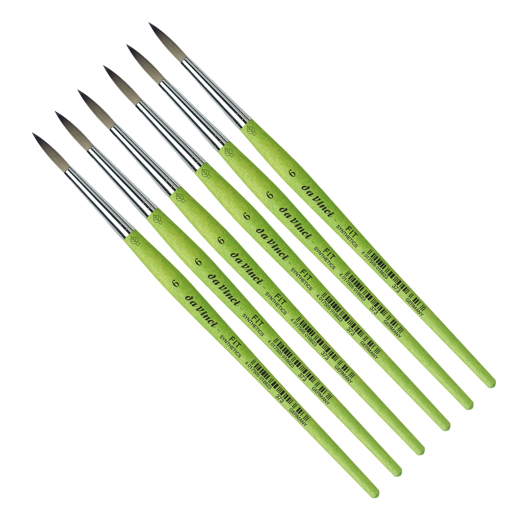 da Vinci FIT Synthetics Student Brush, Synthetic, Acrylic & Tempera, Round, Series 373, Size 6, Pack of 6