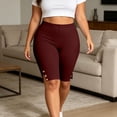 thumbnail image 6 of Tumotour Athletic Running Yoga Short for Women's Elastic Waist Knee Length Outdoor Work Shorts Jogging Walkshort Summer High Waisted Biker Shorts, 6 of 8