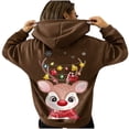 thumbnail image 1 of Sudaderas con capucha navideñas para mujer, sudaderas con capucha de manga larga a la moda con gráfico de alces bonitos, sudaderas informales Fridja FKASFK5439, 1 of 5