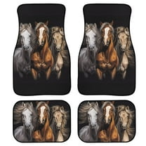 FKELYI Desert Horses Car Floor Mat Car Accessories Universal 2 PCS Front Car Floor Mats   2 PCS Rear Car Floor Mats Durable Floor Liners for Auto Cars