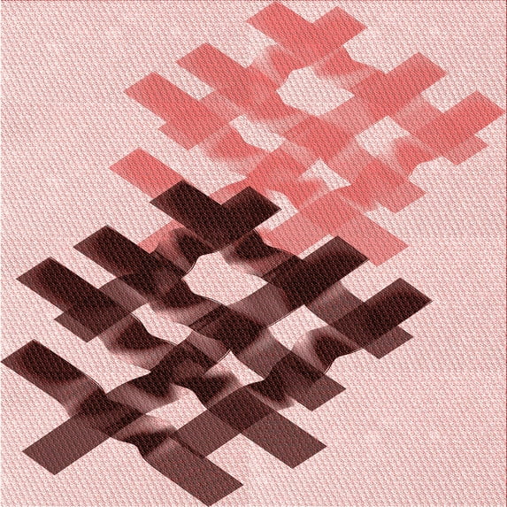Ahgly Company Machine Washable Indoor Square Transitional Pink Area Rugs, 6' Square