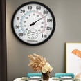thumbnail image 5 of TermóMetro para Interiores y Exteriores TermóMetro para JardíN Pared Patio Clima HigróMetro, NúMero Grande de 10 Pulgadas de DiáMetro (Negro), 5 of 5