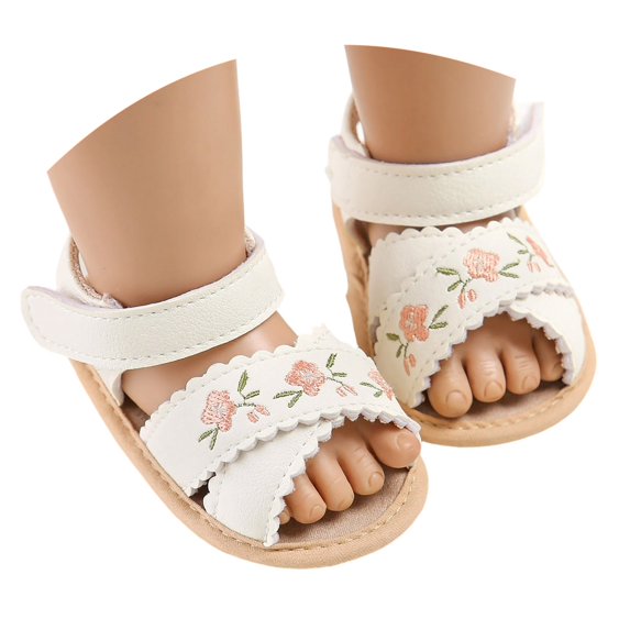 Dpytoraw Baby Sandals For Girls Soft Sole Shoes Breathable Casual Walking Shoes For 0 18 Months Toddlers Baby First Walker Sandals Size US:4