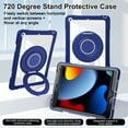 thumbnail image 2 of ELEHOLD Case for iPad 10.2 2021/2020/2019, Hard PC Clear Back Shell Case with 360 Degree Metal Stand,Darkblue, 2 of 6