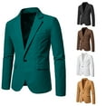 thumbnail image 1 of Foreign Trade Wholesale Spring And Summer New Men's Suit V-Neck Suede Single Button Jacket Suit Wedding Dress, 1 of 3