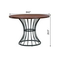 thumbnail image 7 of Euroco 3 Piece Dining Table Set for 2 ,42" Round Kitchen Table with 2 Upholstered Chairs and Heavy-Duty Iron Base,Compact Dining Set for Small Spaces, Kitchen, Living Room,Walnut, 7 of 7