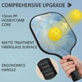 thumbnail image 2 of Pickleball Paddles Set Of 2, Fiberglass Surface, Turquoise Marble Pattern, 4 Balls & Bag, 2 of 5