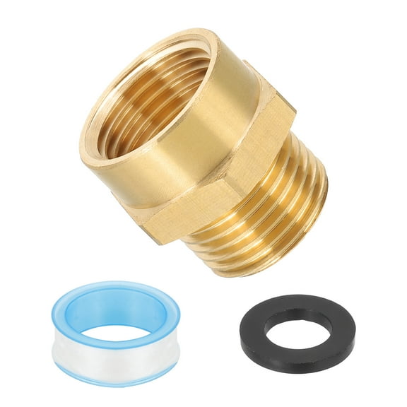 1/2" g Male x 1/2" NPT Female Brass Pipe Fitting, Pipe Extension Connectors Reducer Adapter for Air Gas Fuel with Tape