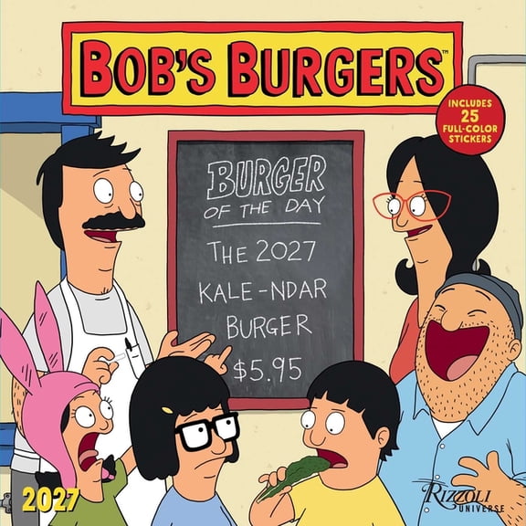 Bob's Burgers 2027 Wall Calendar (Includes Stickers), (Paperback)