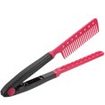 thumbnail image 3 of Peine de peinado novedoso con clip en forma de V para estilizar el cabello, peine de peluquería casero, alisador de cabello (negro + rosa), 3 of 8