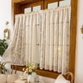 thumbnail image 5 of Nvzi Cortinas opacas pequeñas para ventanas pequeñas - Beige 140*140cm - Cortinas con bolsillo para barra de 2 secciones, cortinas cortas para ventanas de cocina, dormitorio, baño., 5 of 5