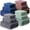 Dark Color, variant on 16 Pieces Bath Towels Set Quick Dry Towel Set for Bathroom Included 4 Bath Towels 4 Hand Towel and 8 Washcloths Absorbent Bathing Coral Velvet Washcloth for Shower Spa Hotel (Macaron Color)