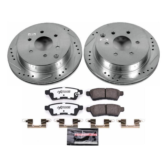 Rear Brake Pad and Rotor Kit - Compatible with 2005 - 2024 Nissan Frontier - Power Stop