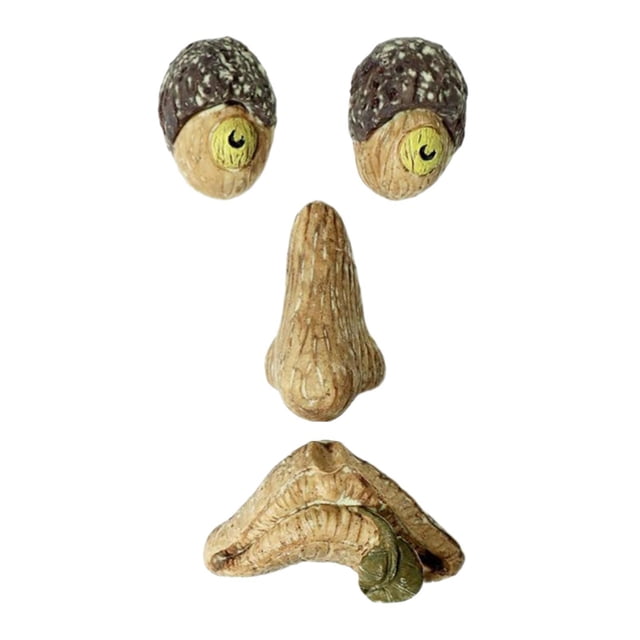 Pintado a mano al aire libre viejo comedero de pájaros salvajes escultura de árbol con brillo en los ojos oscuros para decoración del jardín estilo 1 Baoblaze Escultura de cara de patio