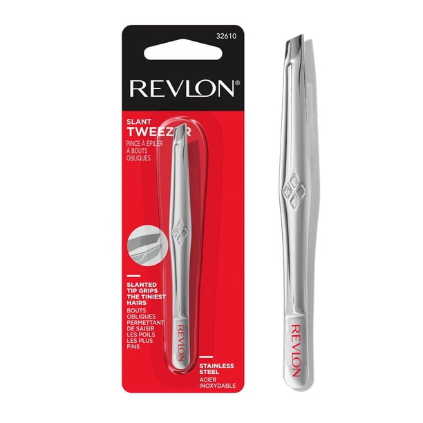 Pince à épiler Remos Professionnelle - Acier Inoxydable - Pointe Inclinée Rouge - 1 Unité NEUVE