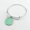 Silver Mint, variant on Fashion Monogram Blanks Charm Flat Round Disc Bangle Bracelet Adjustable
