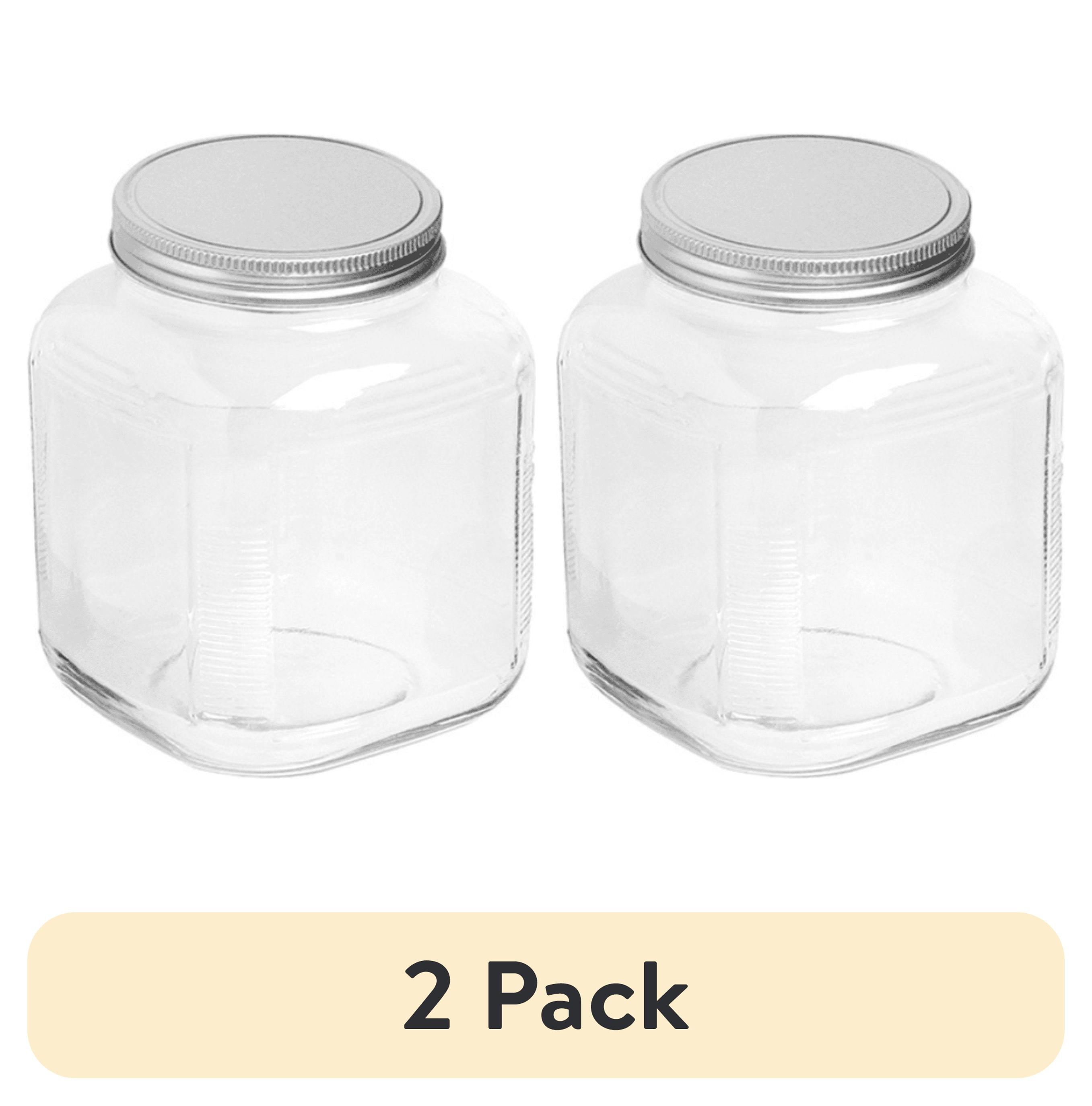 (2 pack) Anchor Hocking Glass Cracker Jar with Lid, 1 Gallon, Ideal Use for Kitchen Organization and Accessibility