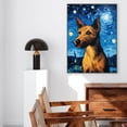 thumbnail image 3 of Bul Terrier Dog Art Canvas, Starry Night Van Gogh Oil Painting Art Print Poster Wall Decor Inspired Pomeranian Dog Pet Family Friend Peace, 3 of 4