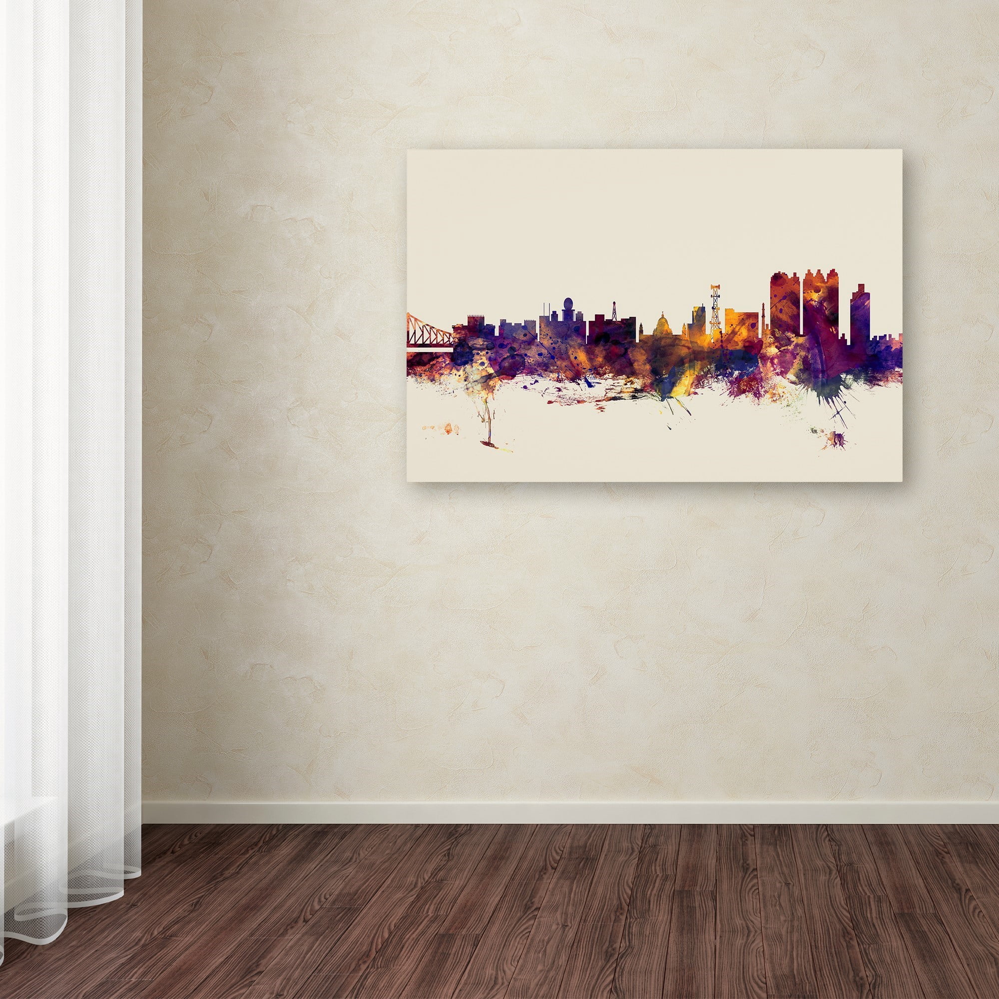 Trademark Fine Art "Calcutta India Skyline" Canvas Art by Michael Tompsett