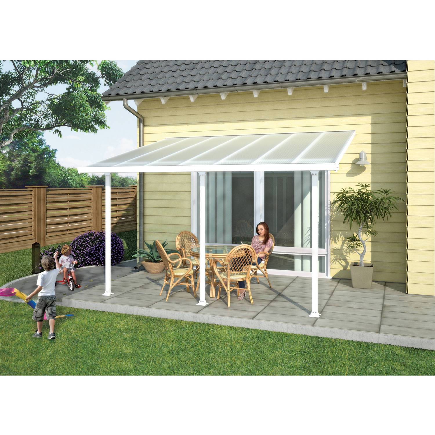 Palram Feria Patio Cover 10 D White Com