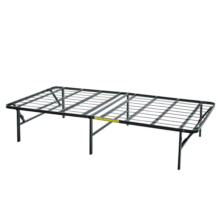 Mainstays Twin 14 High Profile Foldable Steel Platform Bed Frame with Storage Space Under Frame No Box Spring Required Black Walmart