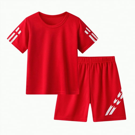 TOWED22 Toddler Baby Boy Summer Clothes Duck Print Short Sleeves T-Shirt Elastic Camouflage Shorts 2 Piece Outfit(Red,12-13 Y)