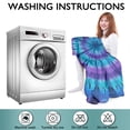 thumbnail image 6 of Blue Purple Tie Dye Pattern Wearable Oversized Blanket,Wearable Blanket Hoodie for Adults,Cozy Hooded Blankets with Super Pockets,Super Warm Fuzzy Pullover for Women & Men, 6 of 6