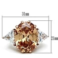 thumbnail image 2 of IP Rose Gold(Ion Plating) Brass Ring with AAA Grade CZ in Champagne for Women Style GL243, 2 of 4