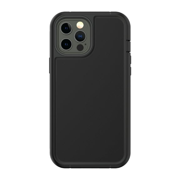 onn. Rugged Phone Case with Holster for iPhone 12 Pro Max - Black
