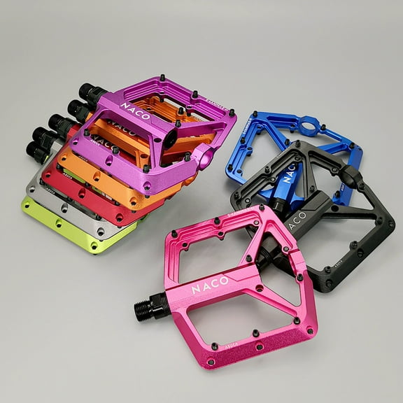 New YMTQ MTB Bicycle 3 Bearings Wide Flat Pedal Aluminum Alloy Mountain Bike Non-slip Pedals CNC Craft