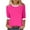 Hot Pink, variant on TKLPEHG 3/4 Length Sleeve Womens Tops Dressy Casual Shirts Crew Neck Three-quarter Sleeve Tshirt Loose Fitted Classic Solid Color Tshirt Basic Tops Summer Casual Womens Clothes (Black,XXL)