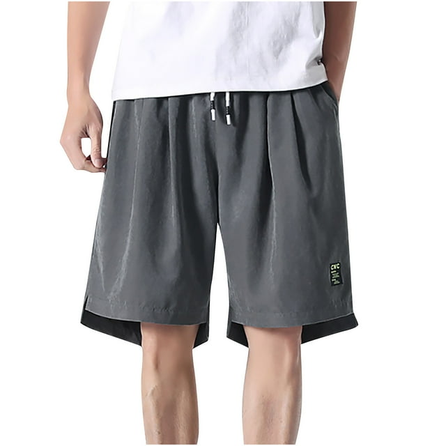 Leutsin Shorts Classiques en Sergé pour Hommes Coupe Décontractée avec Poches