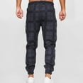thumbnail image 4 of BXINGOHAI Plaid Joggers for Men Comfy Sweat Pants for The Holidays Classic Winter Pants Today Sales XL, 4 of 6