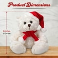 thumbnail image 4 of Made by Aliens Soft and Hairy Xmas Santa Teddy Bear with Hat & Scarf– Adorable Christmas Stuffed Teddy Bear Animal – Perfect Holiday Toy Gift for Kids & Seniors (Cream, 6 inch), 4 of 6
