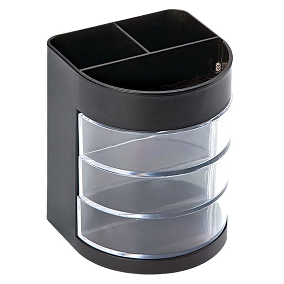 Multifunctional Pen Pencil Holder with 3 Layer Rotating Drawers Desk Organization Storage Box Office Desktop Organizers