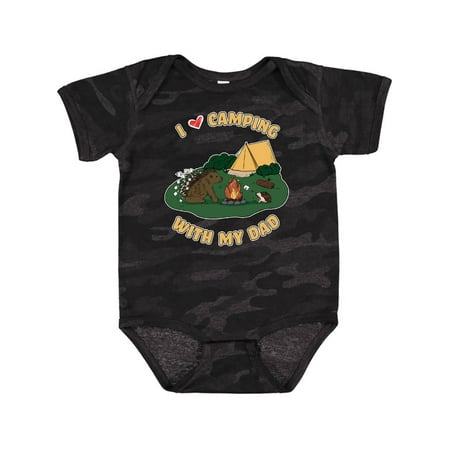 

Inktastic I Heart Camping With My Dad with Hedgehog and Porcupine Gift Baby Boy or Baby Girl Bodysuit